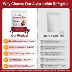 ZUZOKKAHA Astaxanthin 12mg Softgels – joints and heart