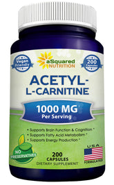 aSquared Nutrition Acetyl L-Carnitine 1000mg bottle label