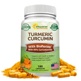Front view of aSquared Nutrition Turmeric Curcumin bottle