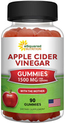 aSquared Nutrition Apple Cider Vinegar Gummies 1500mg with The Mother front view