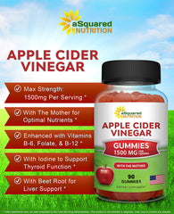 aSquared Nutrition ACV Gummies 1500mg with The Mother label view