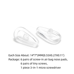 Another view of soft cushioned nose pads for eyeglasses