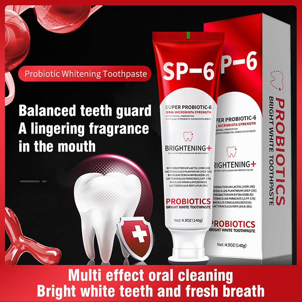 Whitening and enamel strengthening with SP-6 Probiotic Toothpaste