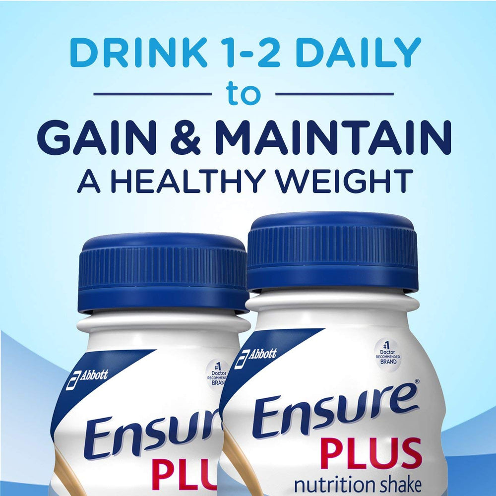 Abbott Ensure Plus Vanilla on a kitchen counter ready for daily nutrition