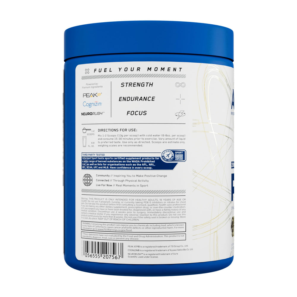 ABE AN Performance blue razz bottle—ready-to-mix energy without stimulants for late workouts.