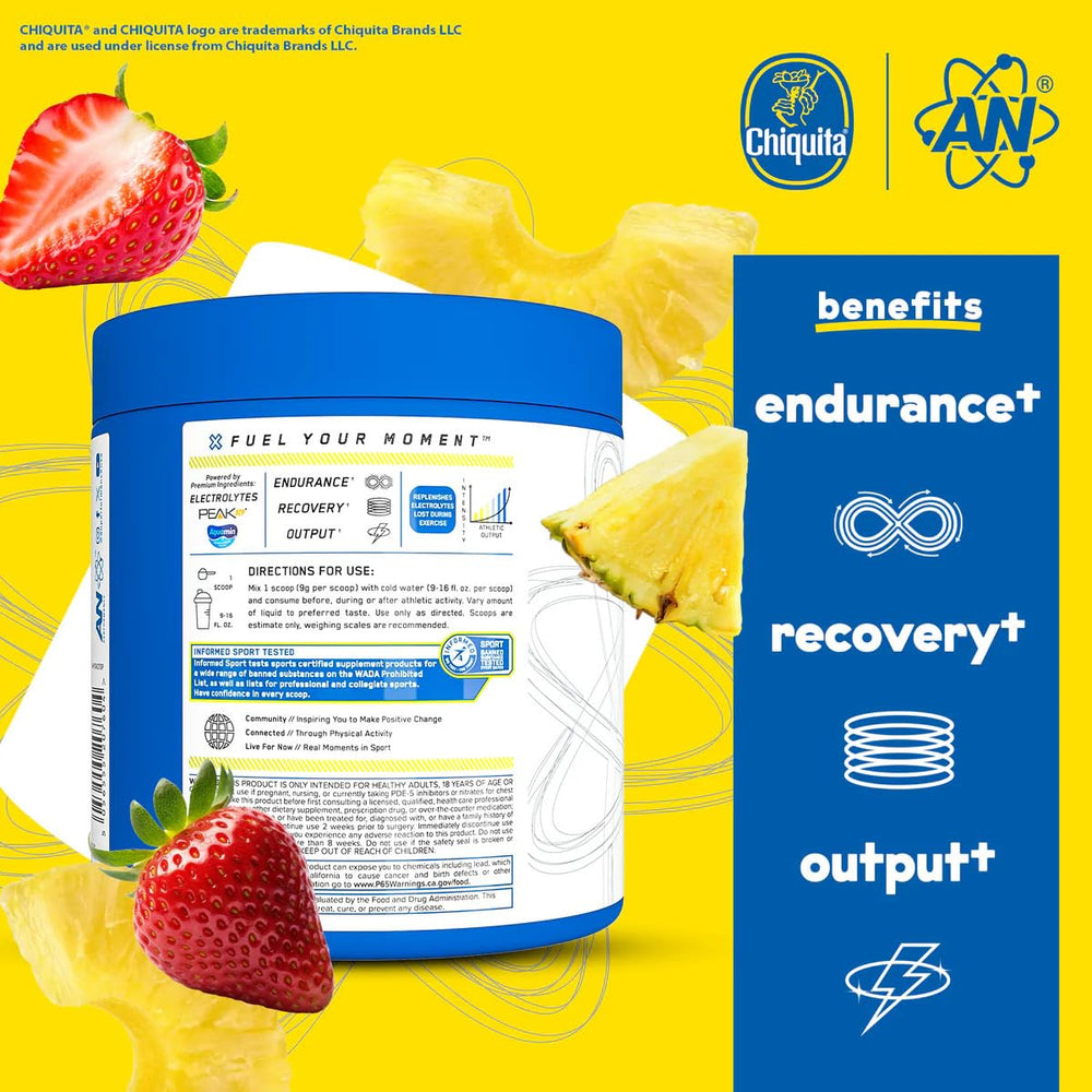 ABE All Black Everything ANP electrolyte strawberry pineapple bottle close-up highlighting zero sugar hydration option.