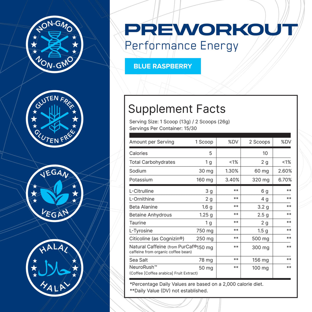 ABE All Black Everything blue razz powder dissolving in water boosts endurance during workouts