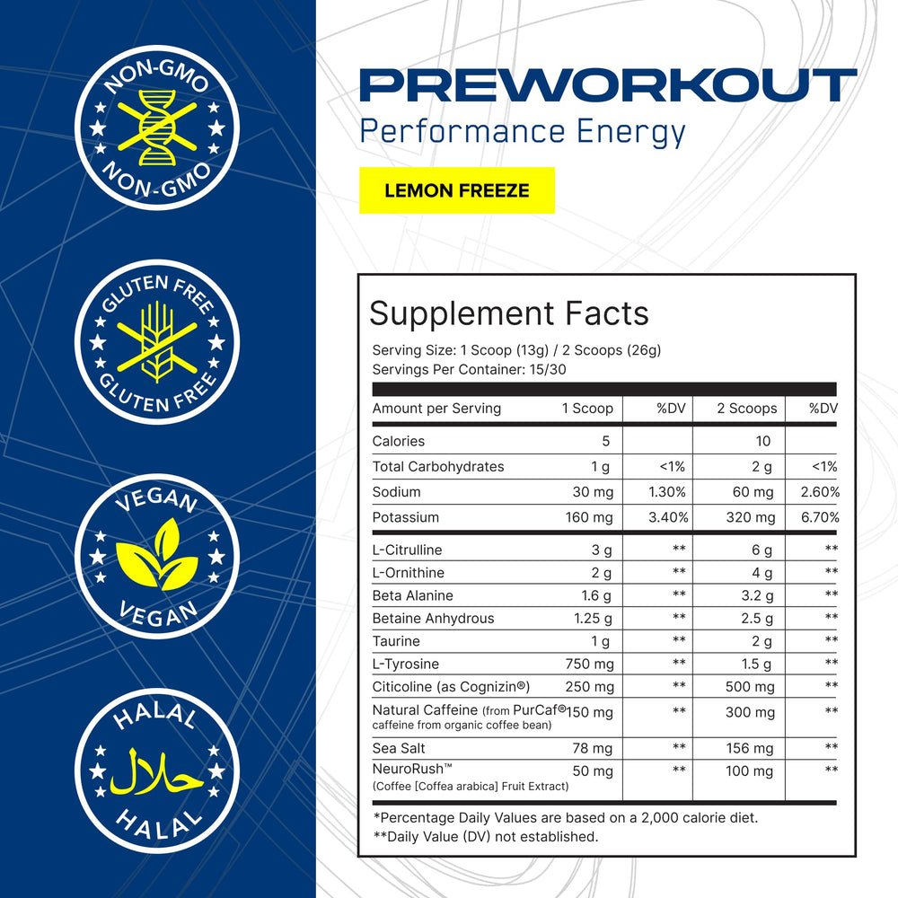 ABE AN Performance bottle closeup with Lemon Freeze flavor