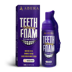Front view of Abera Purple Teeth Whitening Foam bottle