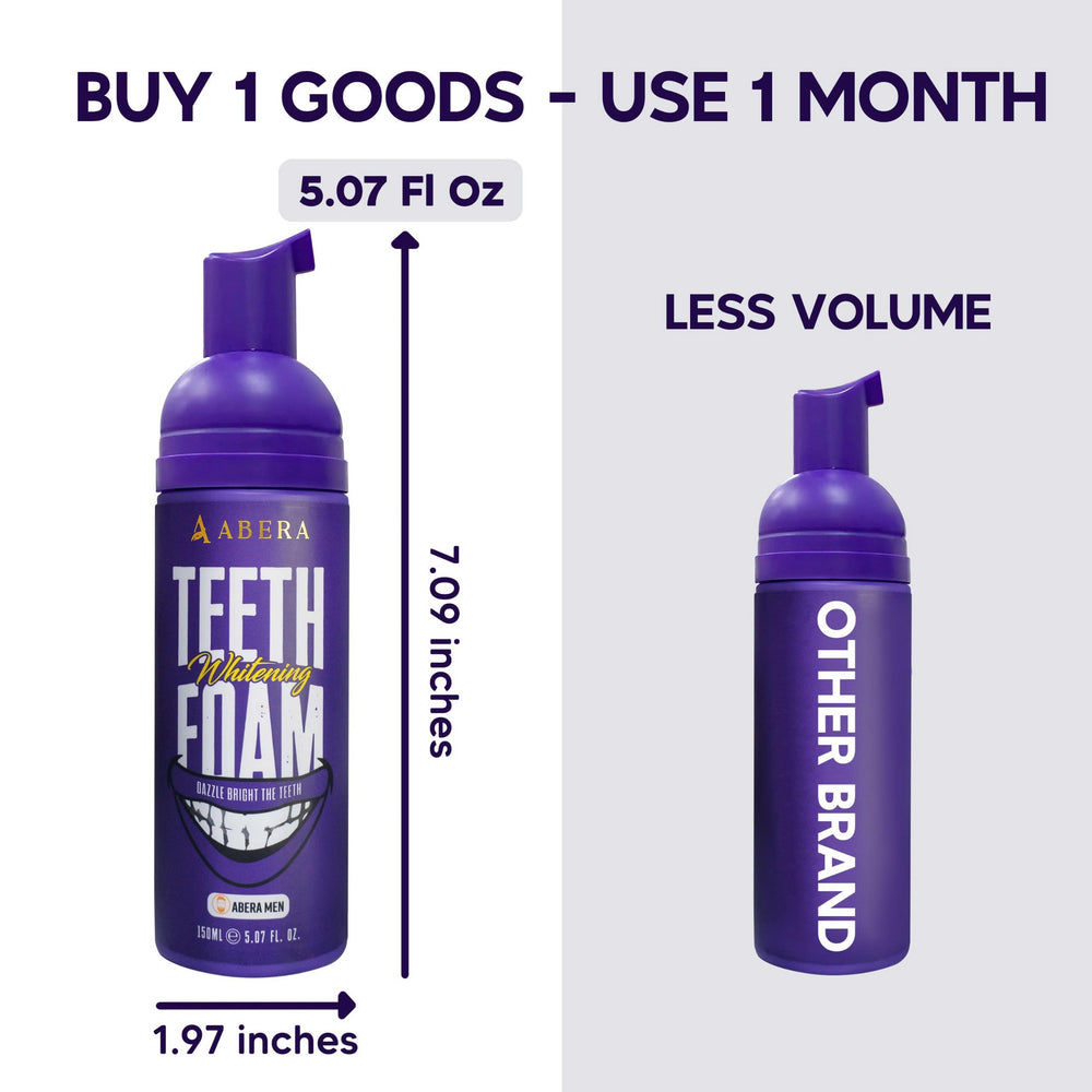 Whitening effect showcasing foam on teeth comparison