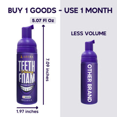 Whitening effect showcasing foam on teeth comparison