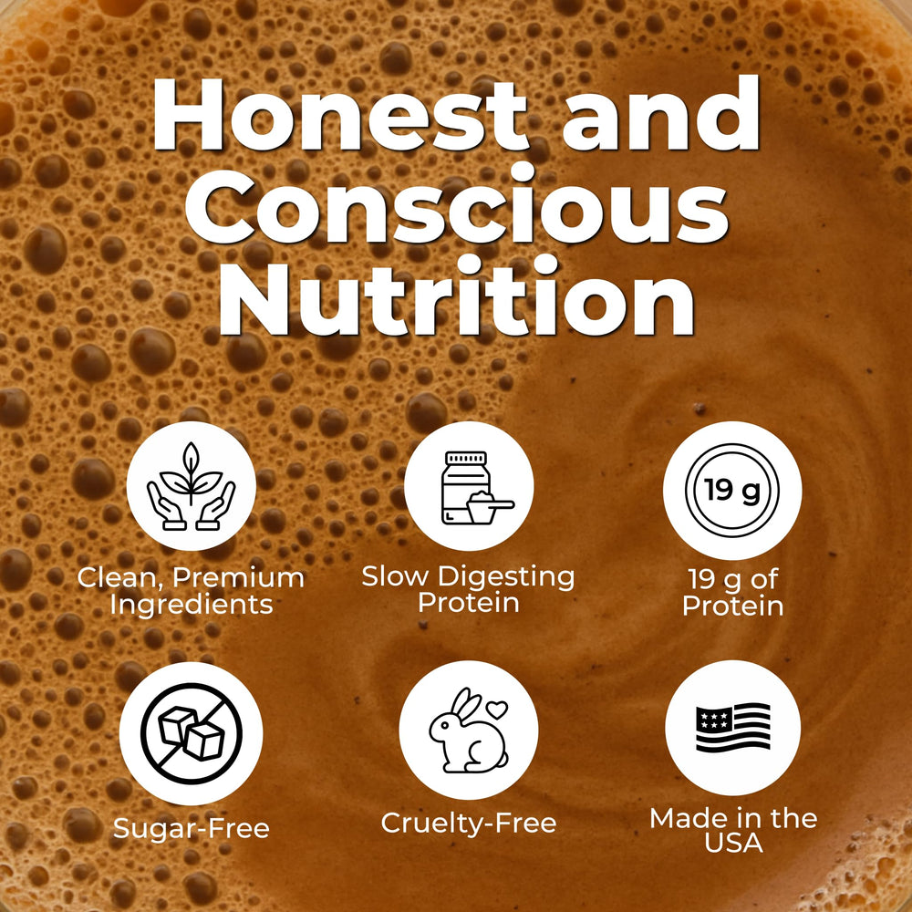 About Time Casein Chocolate pour into glass for easy on-the-go ritual.