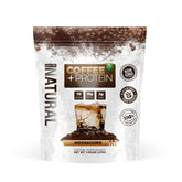About Time Coffee + Whey Protein tub front label highlights clean ingredients and non-GMO formula