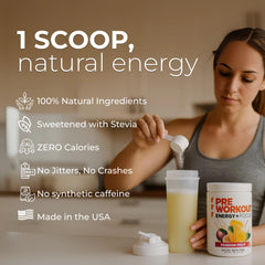 About Time pre-workout powder dissolving in water for smooth energy boost