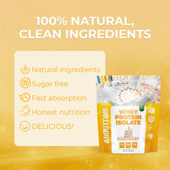 Nutrition panel highlighting 25g protein and 100 calories