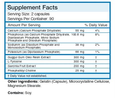 Close-up of unflavored Thyroid T-3 Support capsules