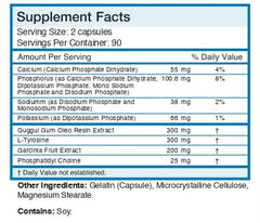 Close-up of unflavored Thyroid T-3 Support capsules