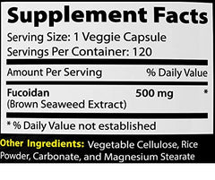 Product bottle close-up with Absonutrix Fucoidan label
