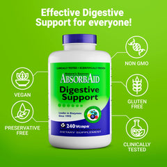 AbsorbAid container beside healthy meals