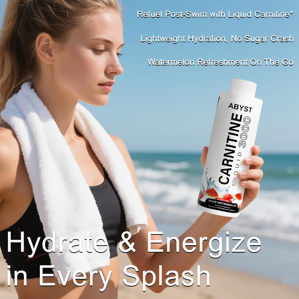 ABYST bottle with sugar-free watermelon flavor and organic stevia note.