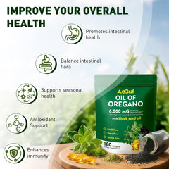 Close-up of oregano oil softgel capsule