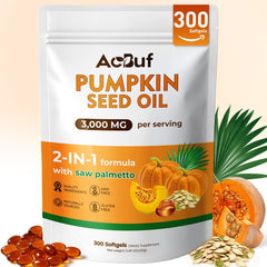 ACBUF Pumpkin Seed Oil with Saw Palmetto softgels bottle front view