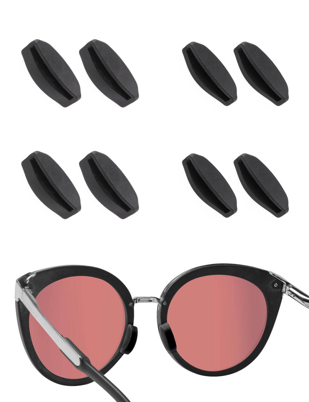 Acefrog nose pads compatible with Oakley Frogskins OO9284 and OO9503 (57mm) – front view