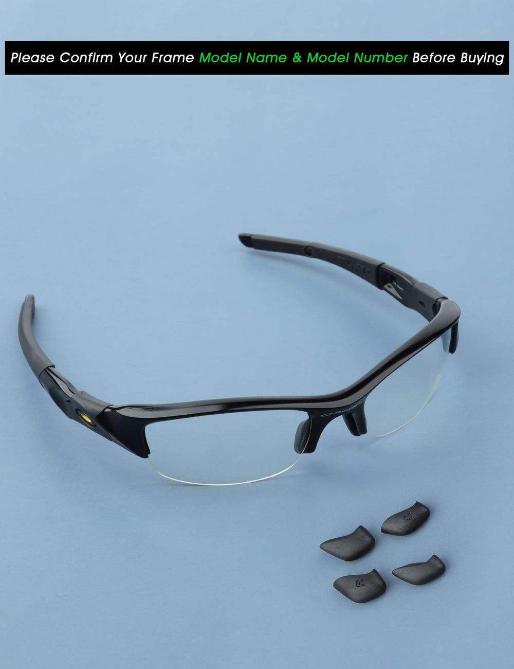 Package includes 3 standard and 3 Asian-fit nose pads for Oakley frames