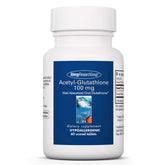 Bottle of Allergy Research Group Acetyl-Glutathione 60-count with scored tablets
