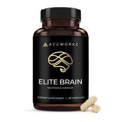 ACEWORKZ Elite Brain bottle with capsules for focused energy