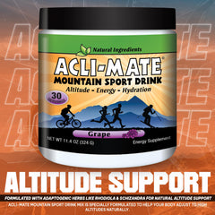 Back view of Acli-Mate grape tub with nutrition information
