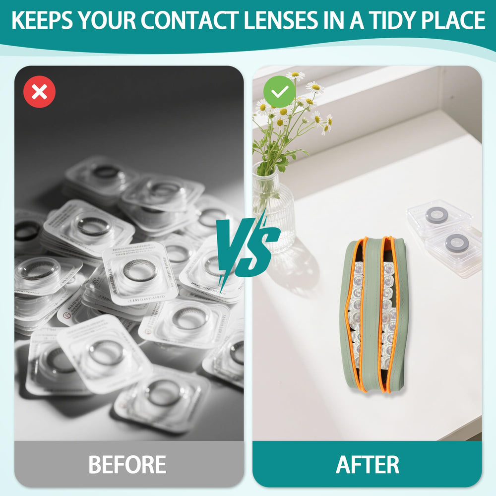 Green silicone design of ACOSIY lens case with modern style
