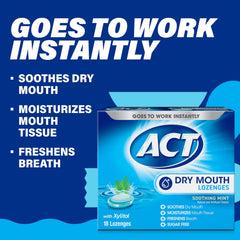 Close-up of mint-flavored ACT Dry Mouth Lozenges