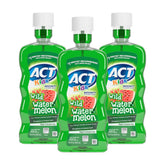 ACT Kids Anticavity Fluoride Mouthwash Wild Watermelon bottle with 16.9 oz and dosing cup
