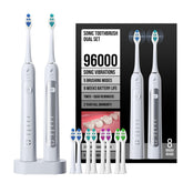Acteh Sonic Toothbrush Set White with dual handles