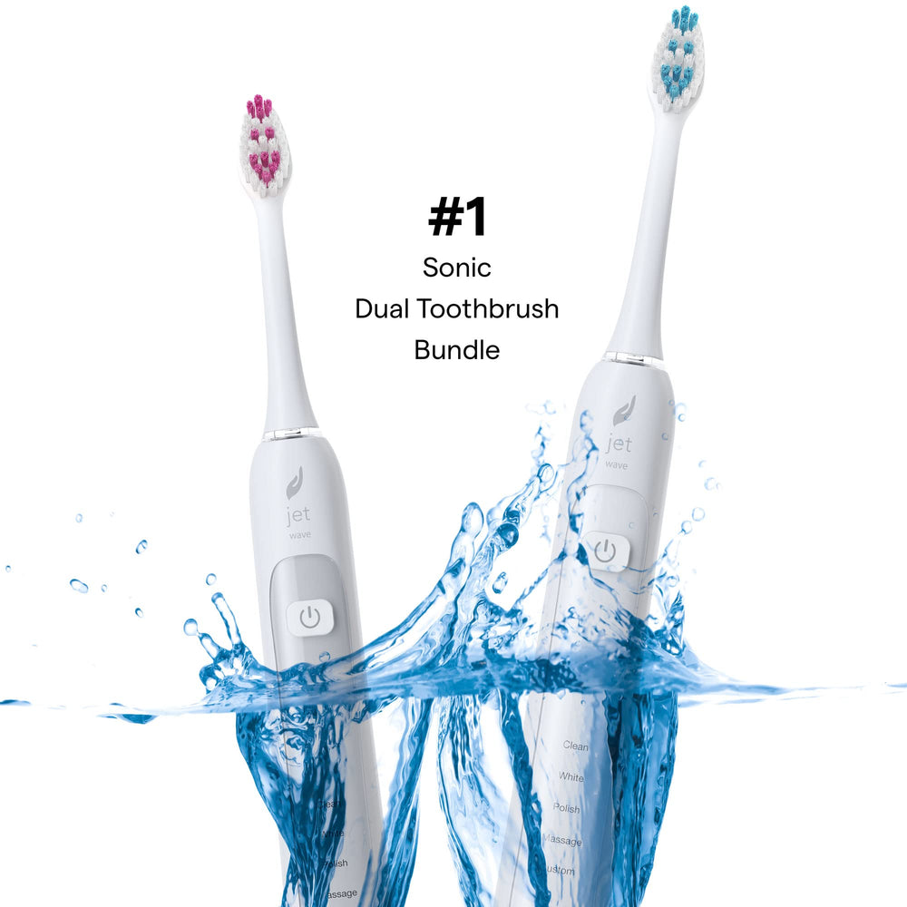 Space-saving charging base for two toothbrushes