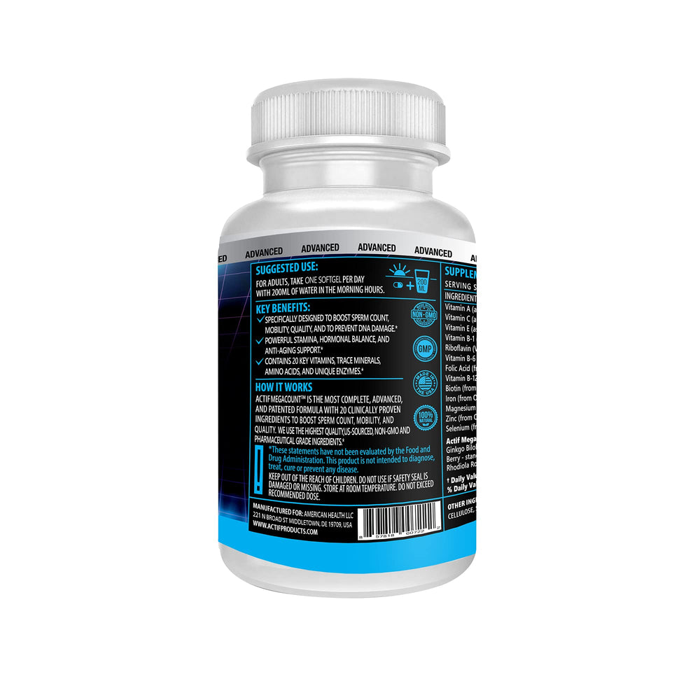Pack shot with 90 softgels for ACTIF MegaCount for Men