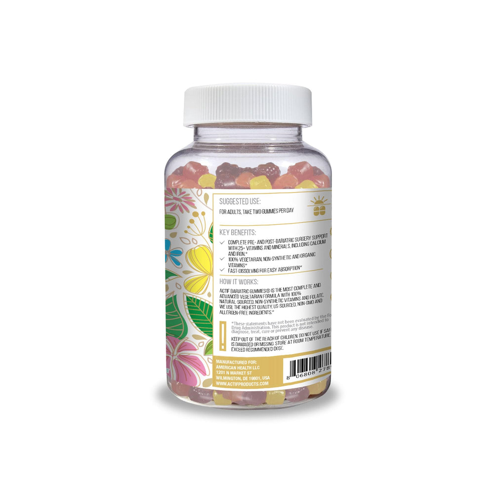 Ingredients and nutrients of ACTIF Organic Bariatric Gummies