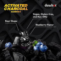 Blueberry-flavored activated charcoal gummies for kids