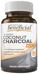 Back label showing supplement facts for coconut charcoal