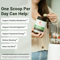 ACTIVATEDYOU Morning Complete powder dissolving in glass for steady daily energy.
