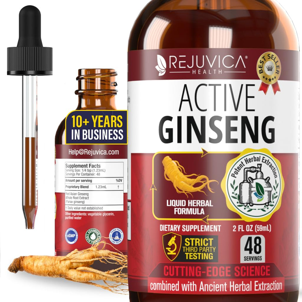 Front view of Active Ginseng bottle with label