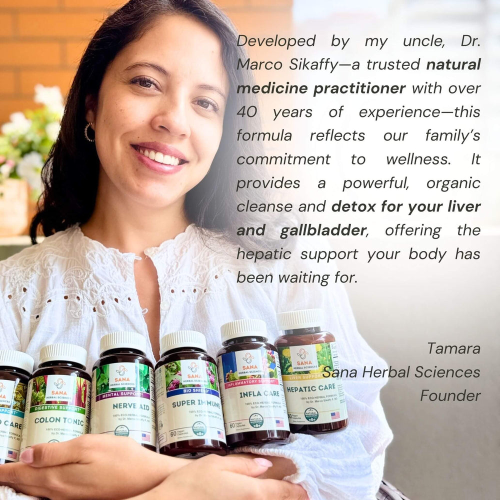 Lifestyle shot showing daily liver health supplement use