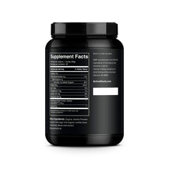 Active Stacks beef protein powder vanilla shake—creamy vanilla flavor ideal for bone broth-inspired shakes.