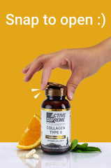 Active Supreme capsule in hand for scale, demonstrating small easy-to-swallow size