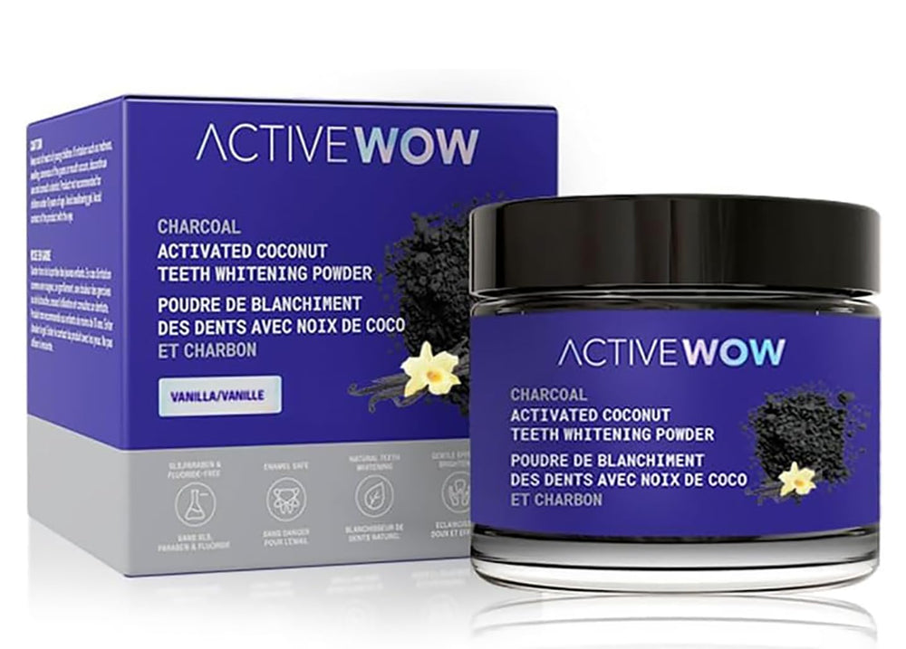 Active Wow Coconut Powder Toothpaste jar close-up