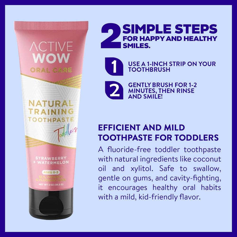 Vegan-friendly ingredients label on Active Wow Training Toothpaste