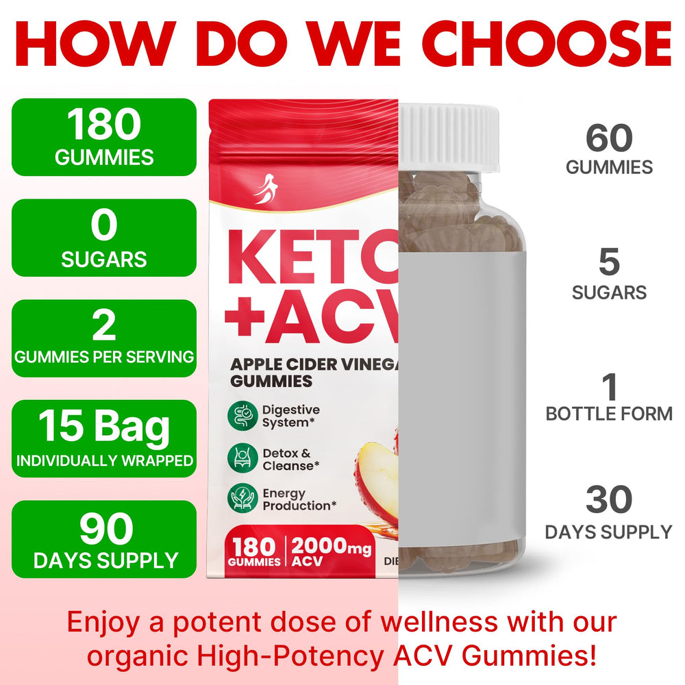 Vegan, sugar-free, gluten-free ACV gummies close-up