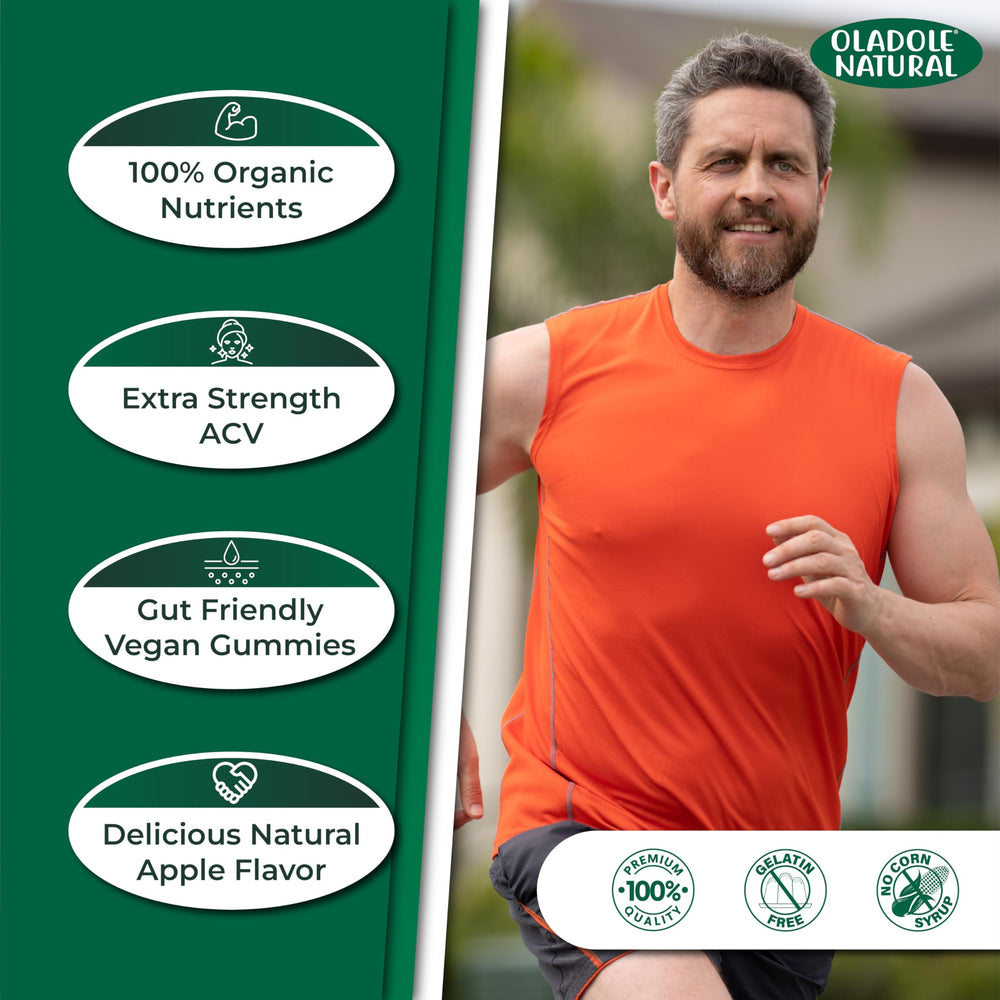 Oladole ACV gummies with Mother bottle close-up