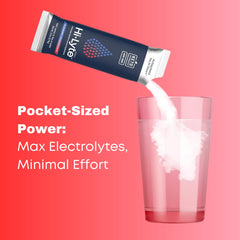 Adapted Nutrition Hi-Lyte Pro packet closeup highlighting zero sugar and hydration benefits.